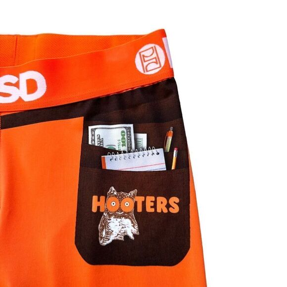 🆕Hooters Logo Orange Waitress Uniform Biker Shorts - Picture 3 of 7